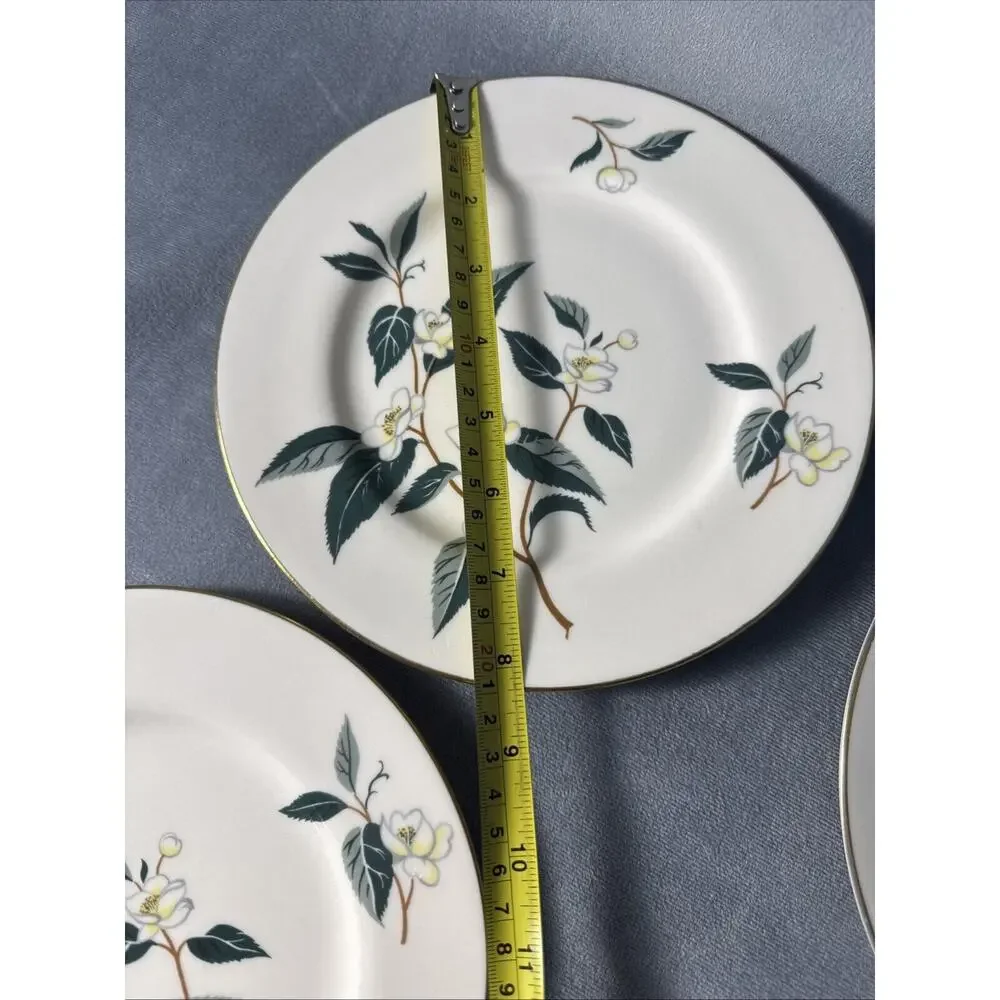 Flintridge VTG TEA LEAVES 4 Cream Sage Dessert-Salad Plates Set‎ of 4 81/4 ”W